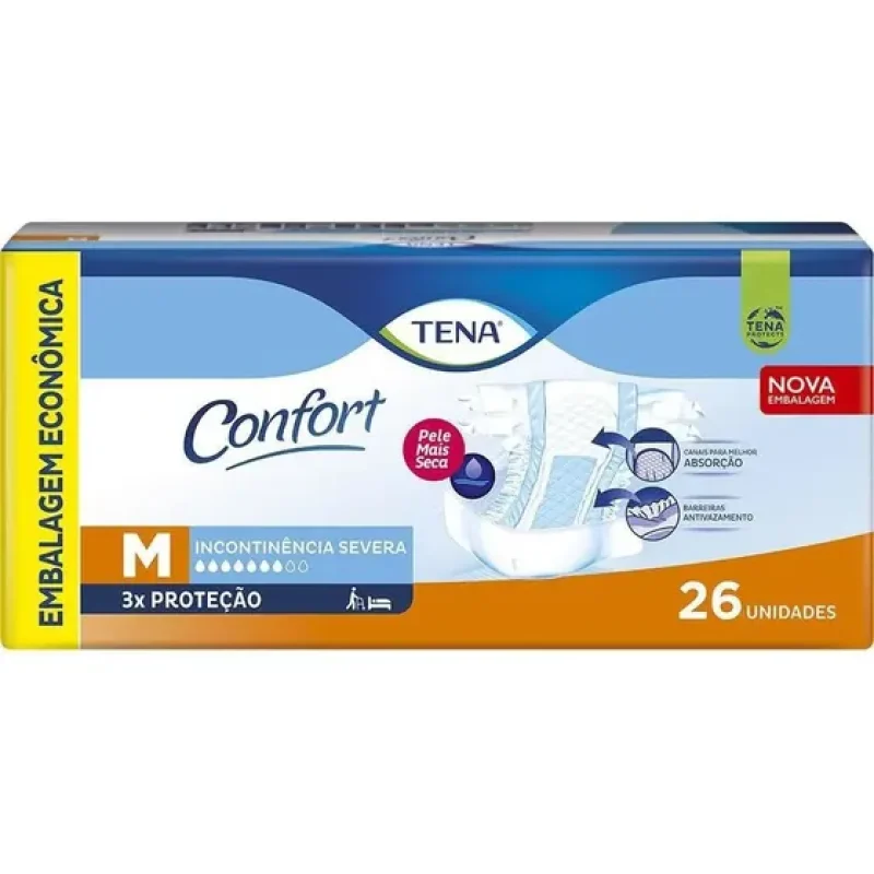 Fralda Geriátrica Tena Confort M Com 26 Unidades
