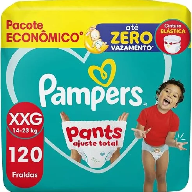 Fralda Pampers Pants Ajuste Total Tamanho XXG, 120 Unid…