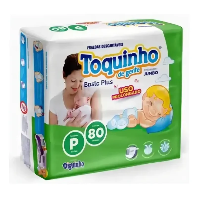 Fraldas Diguinho Toquinho Plus P - Atacado 80 Unidades