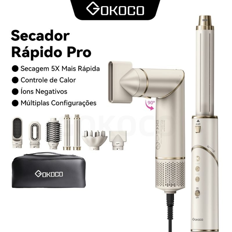 GOKOCO Escova Secadora 7 Em 1 GD032 Conjunto De Secador De Cabelo Multifuncional De Alta V...
