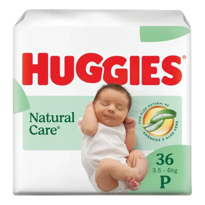 Huggies Fralda Descartável Premium Natural Care P 36 Unidades
