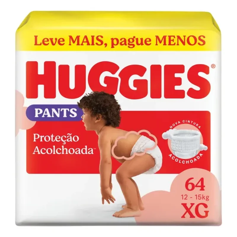 Huggies Fralda Pants Roupinha Proteção Acolchoada XG - 64 Un