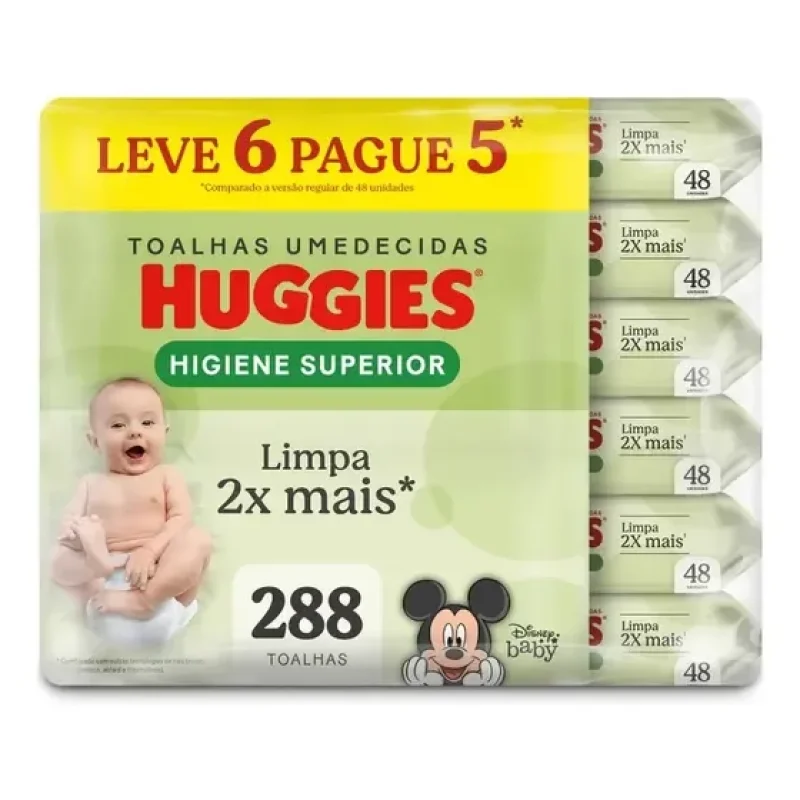 Huggies Max Clean toalhas umedecidas em pacote 288un