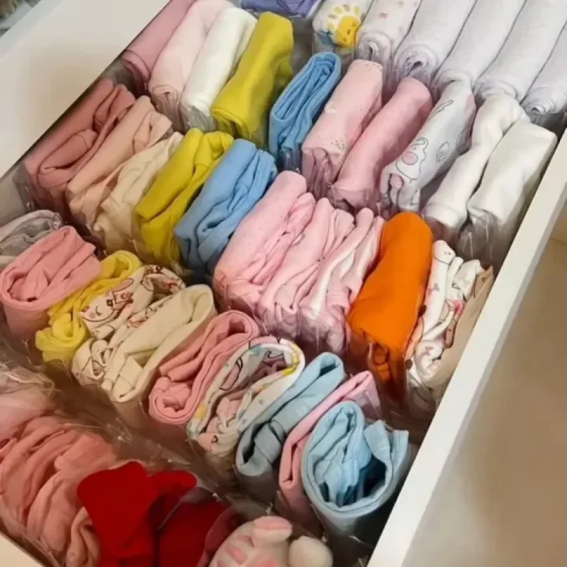 Kit 10 Colmeias Organizadoras de Gaveta Dobrável Transparente para Roupas e Peças Íntimas