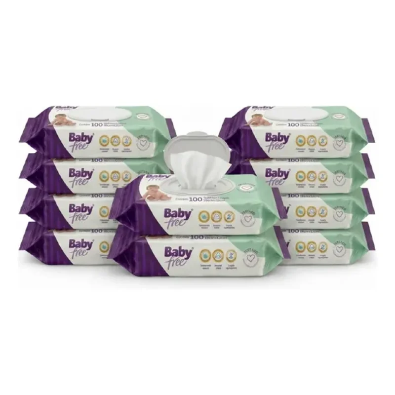 Kit 10 Pct Lenço Umedecido Baby Free Caixa 1000un Full