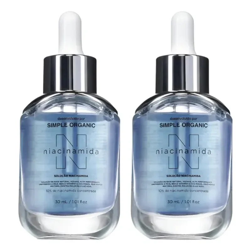 Kit 2 Sérum Niacinamida Solução Facial 30ml Simple Organic