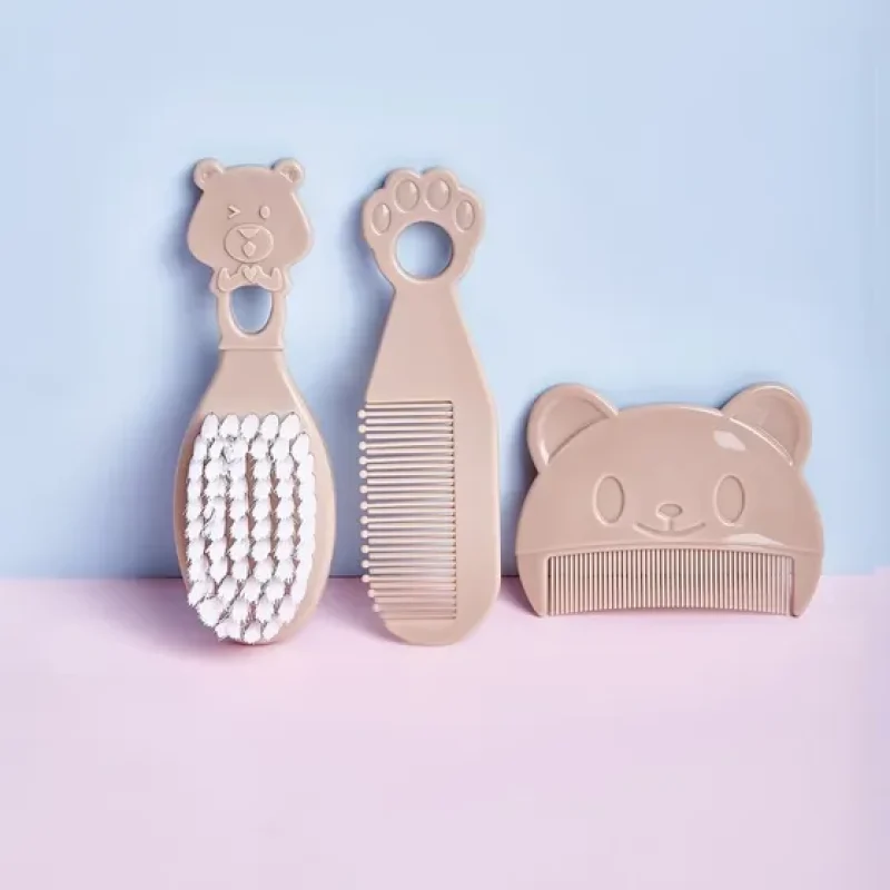Kit 3 Peças Escova E Pente Ursinho Bebê
