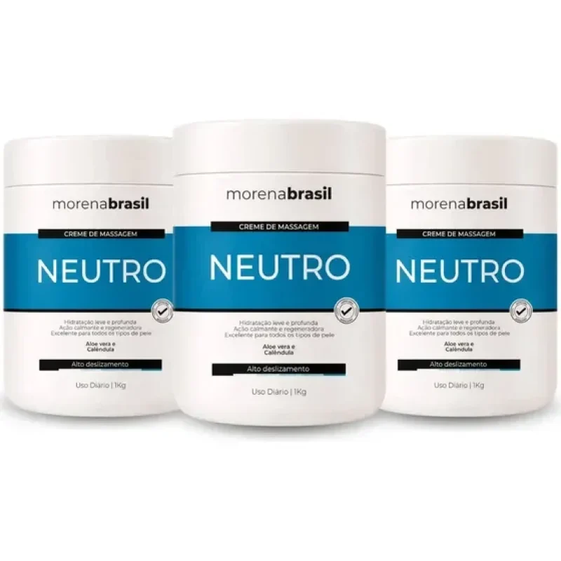 Kit 3x Creme De Massagem Neutro Profissional