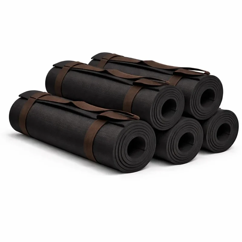 Kit 5 Tapete de Yoga Preto c/ Alça 5mm EVAMAX 170x60cm