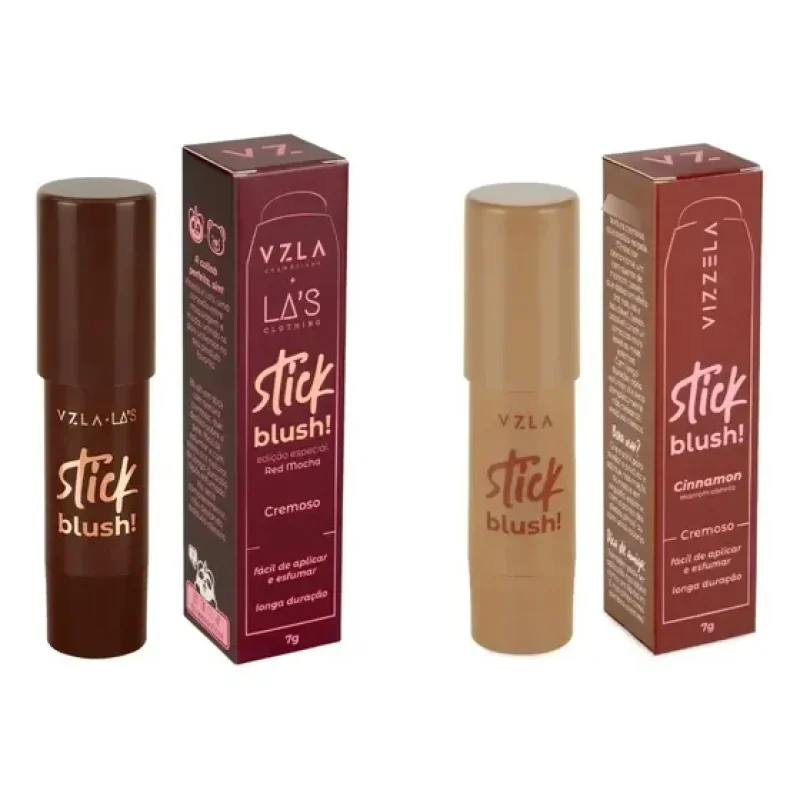 Kit Blush Stick Cinnamon + Blush Red Mocha La's Vegano Vizzela
