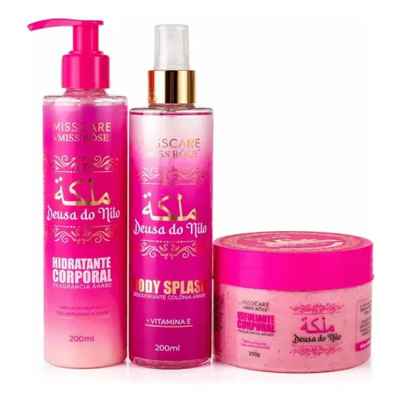 Kit Body Splash, Esfoliante, Hidrata Deusa Do Nilo Miss Rôse