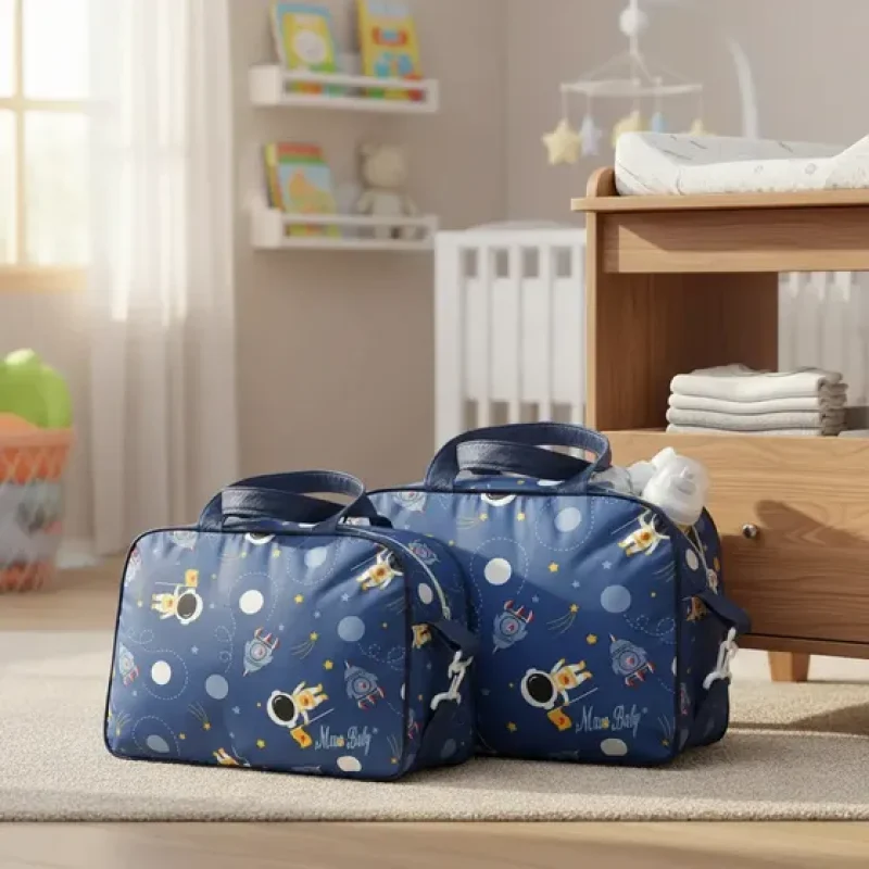 Kit Bolsa Maternidade E Frasqueira Mave Astronauta Espaço