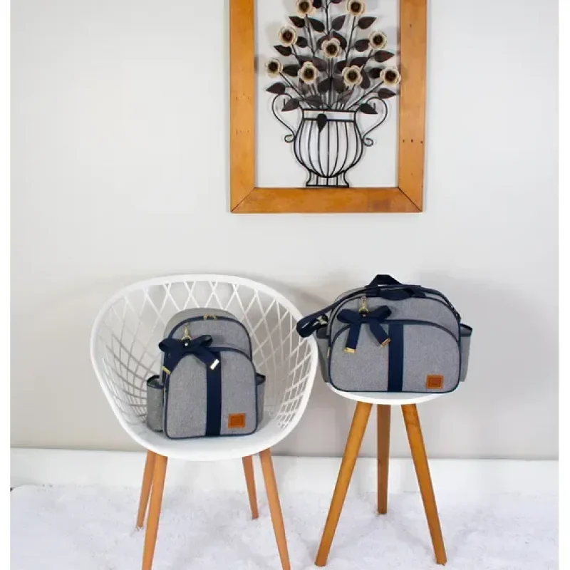 Kit Bolsa Mochila Maternidade Com Laço Menino Menina