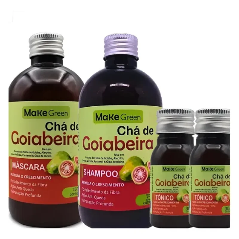 Kit Chá De Goiabeira Shampoo - Máscara 250ml- 02 Tônico 30ml