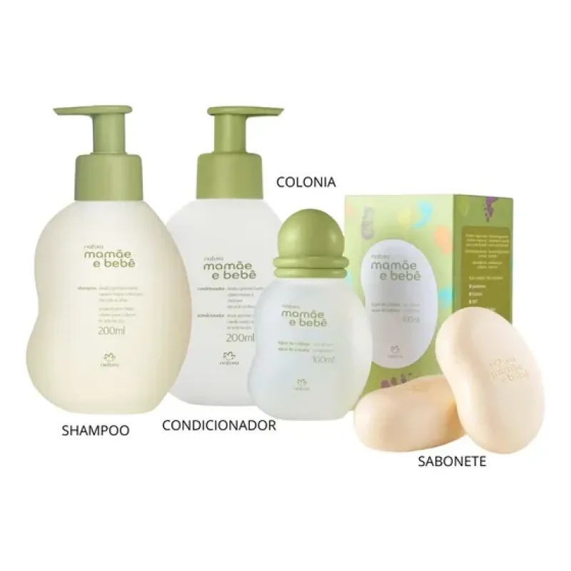 Kit Classico Mãe Bebê Colônia Shampoo Condicionador Sabonete