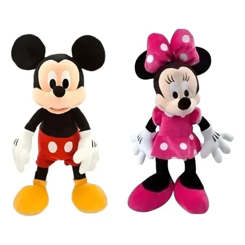 Kit Com Pelúcias Minnie Laço Rosa E Mickey 28cm Musicais Ros