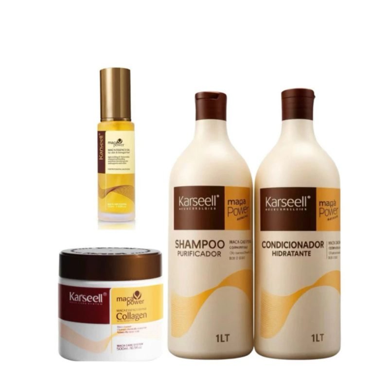 Kit Completo Maca Power karseell Máscara 500 g + condicionador 1L + Shampoo 1L + Óleo P 5...