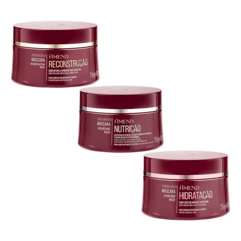 Kit Cronograma Capilar Amend Essenciais 03x250g
