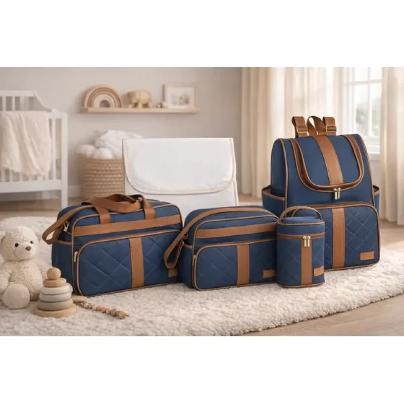 Kit De Bolsa Menino 5 Peças Mochila Paris Térmica Trocador