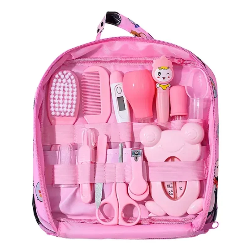Kit De Cuidados E Higiene Do Bebê Recém Nascido 13 Peças Cor Rosa