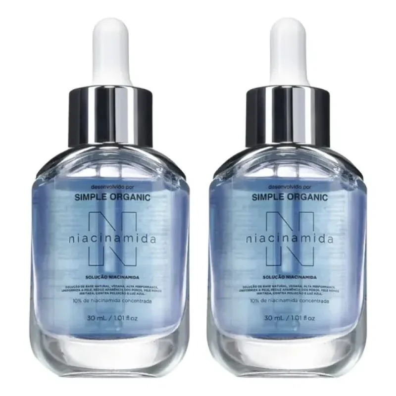 Kit Duo Sérum Niacinamida Solução Facial 30ml Simple Organic Momento De Aplicação Dia/noite Tipo De Pele Todo Tipo De Pele