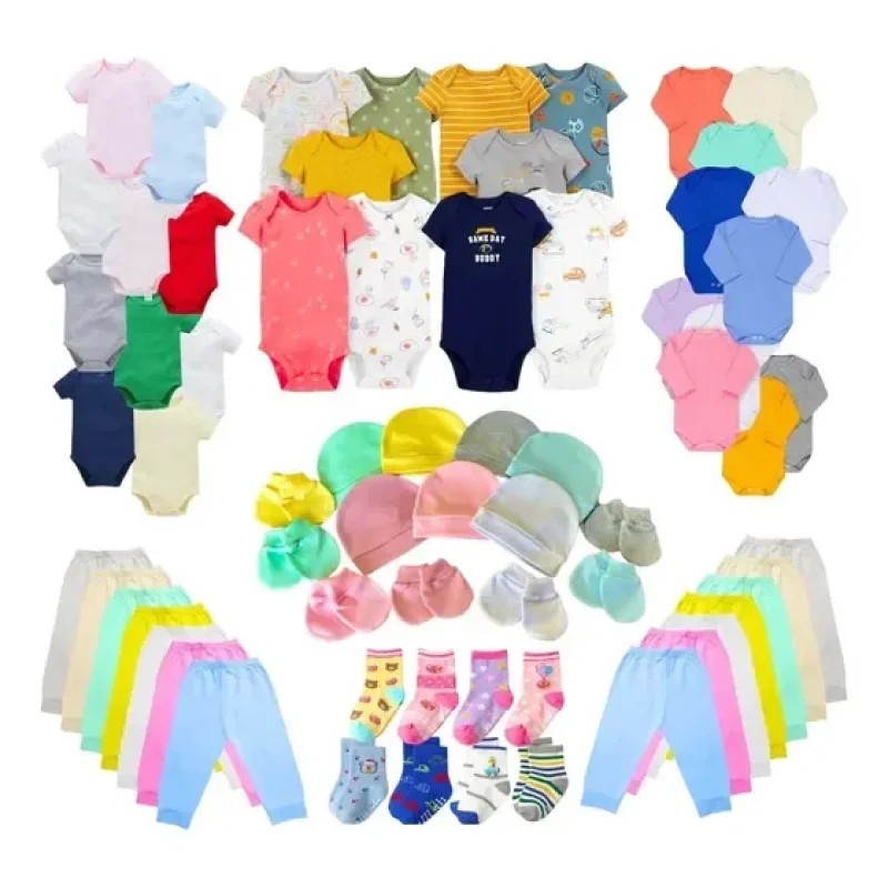 Kit Enxoval 30 Peças Roupinha De Bebê Body Calça Algodão