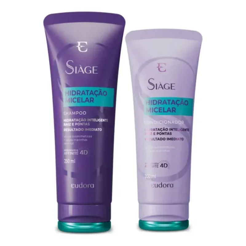 Kit Eudora Siage Shampoo Condicionador Hidratação Micelar