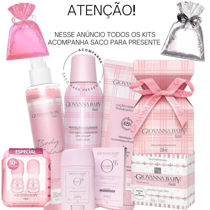 Kit-Giovanna-Baby-Body-Splash-Classic-Locao-Hidratante-Classic-Sabonete-Classic-Desodoran