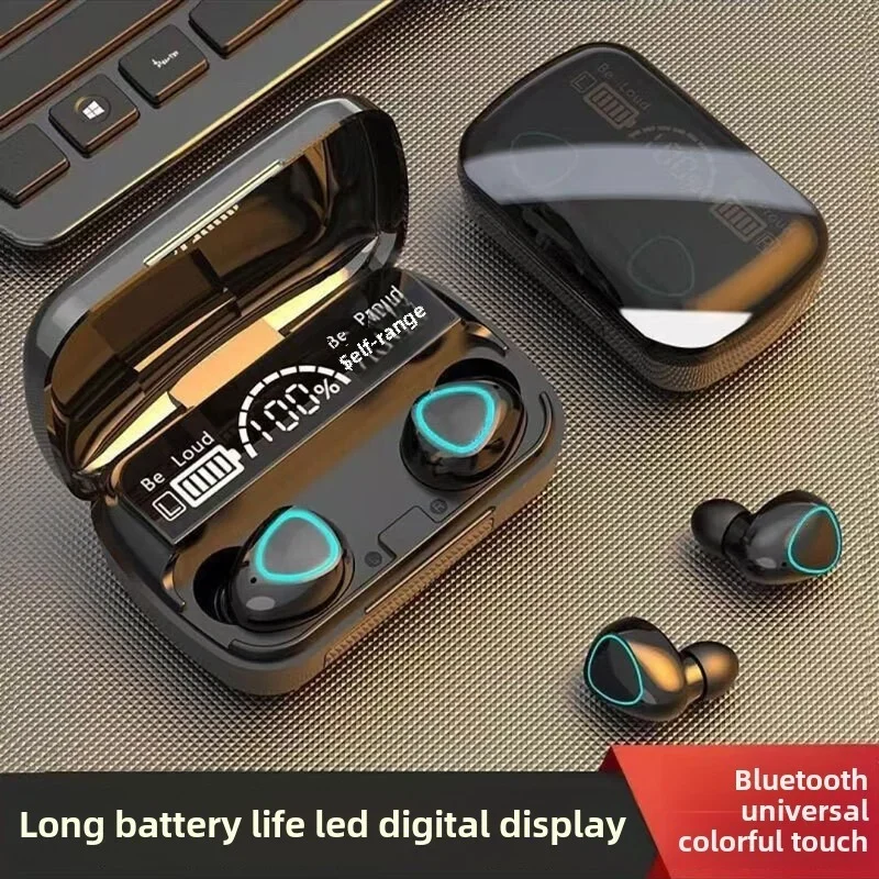 Kit M10 Bluetooth 5.3 Sem Fio TWS Fones De Ouvido Estéreo Com Carregador Power Bank Atuali...