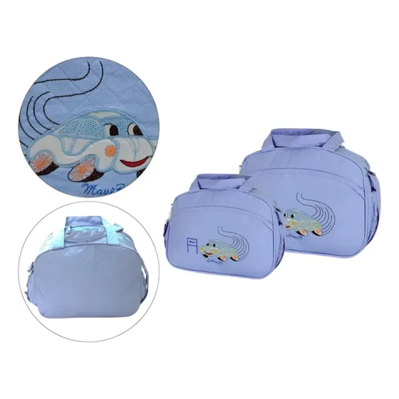 Kit Maternidade Frasqueira E Sacola Bordado 2 Peças Mave