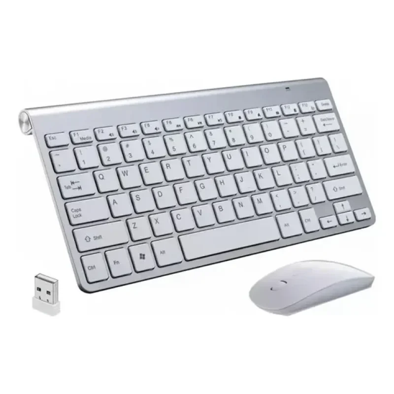 Kit Mouse Teclado Bluetooth Aportex Sem Fio Slim Ergonomico Prateado