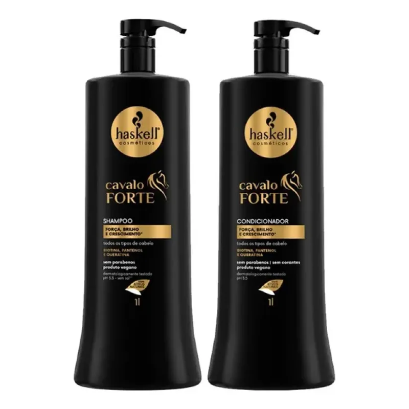 Kit Shampoo e Condicionador Haskell Cavalo Forte para Crescimento Capilar 1 Litro