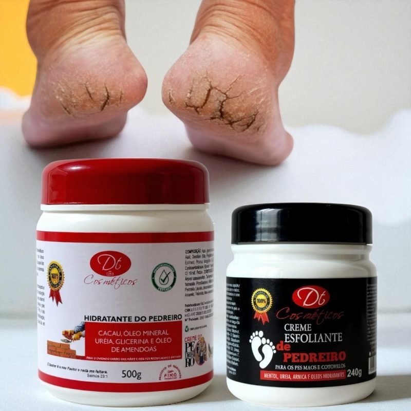 Kit Spa dos Pés Creme De Pedreiro 500g + Esfoliante 240g para quem Sofre com Ressecamento ...