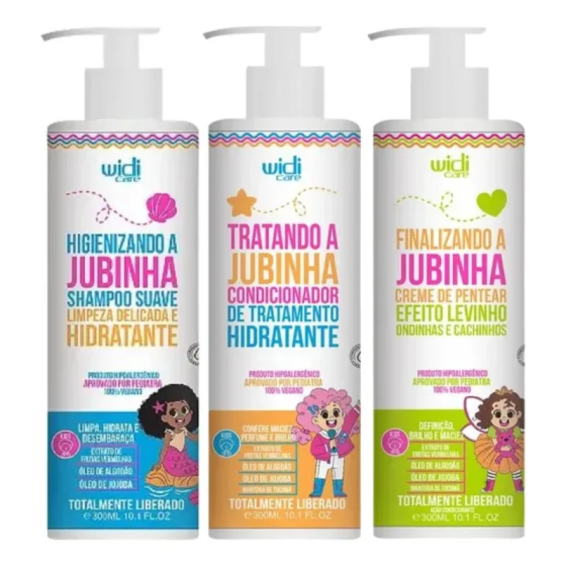 Kit Widi Care Jubinha Shampoo Condicionador Creme Ondulados