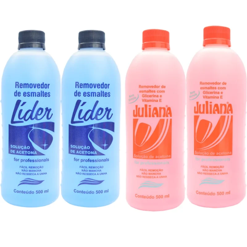 Kit com 2 - Acetona Removedor de esmalte Líder/Juliana 450 ml