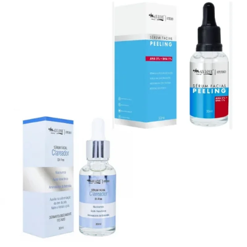 Kit de Séruns Clareador e Peeling Max Love - 2 Séruns