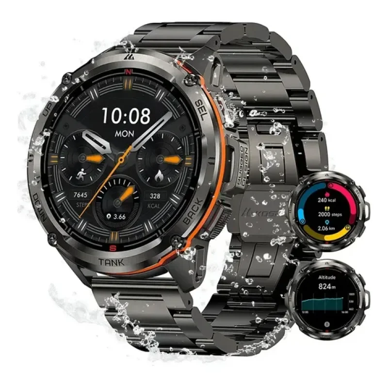 Kospet T3 Ultra Relogio Smartwatch Masculino,1.43"Amoled Relogio Esportivo Inteligente Gps,5atm& Ip69k Chamadas Bluetooth Monitor de frequência cardíaca/SPO₂/sono,60 dias de bateria,170 modo esportivo