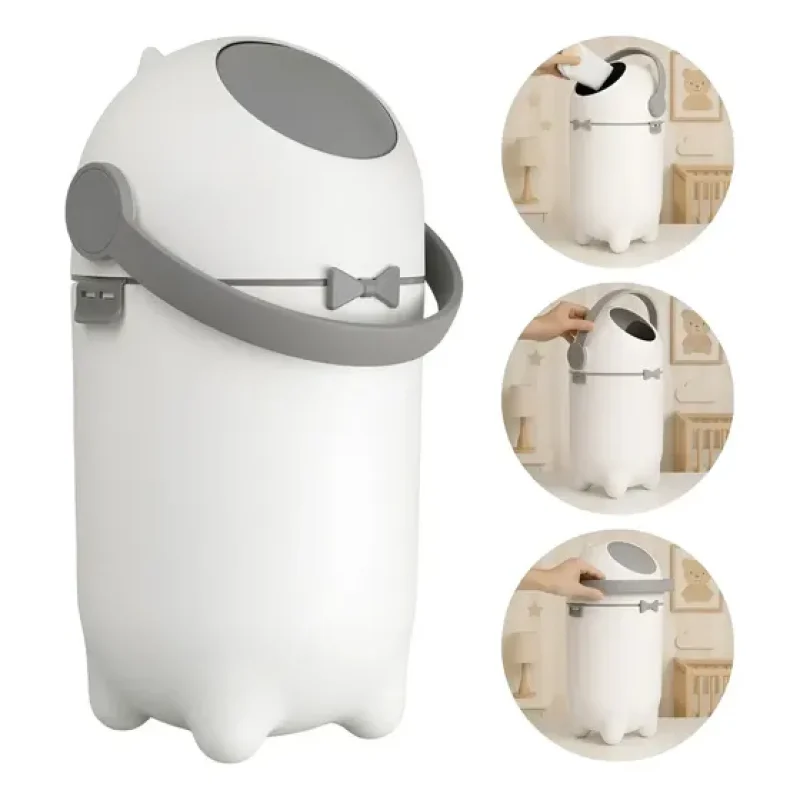 Lixeira Antiodor Fraldas Bebê Lixo Mágico Banheiro Antiodor Branco