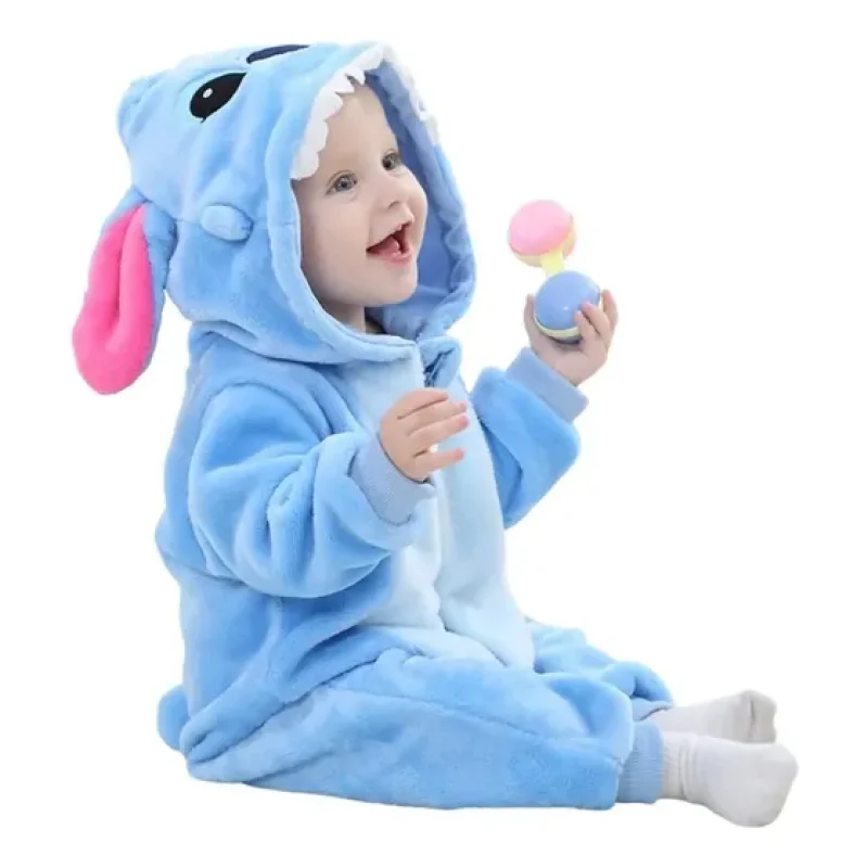 Macacão Roupinha Bebê Stitch De Pelúcia Menino Menina Plush