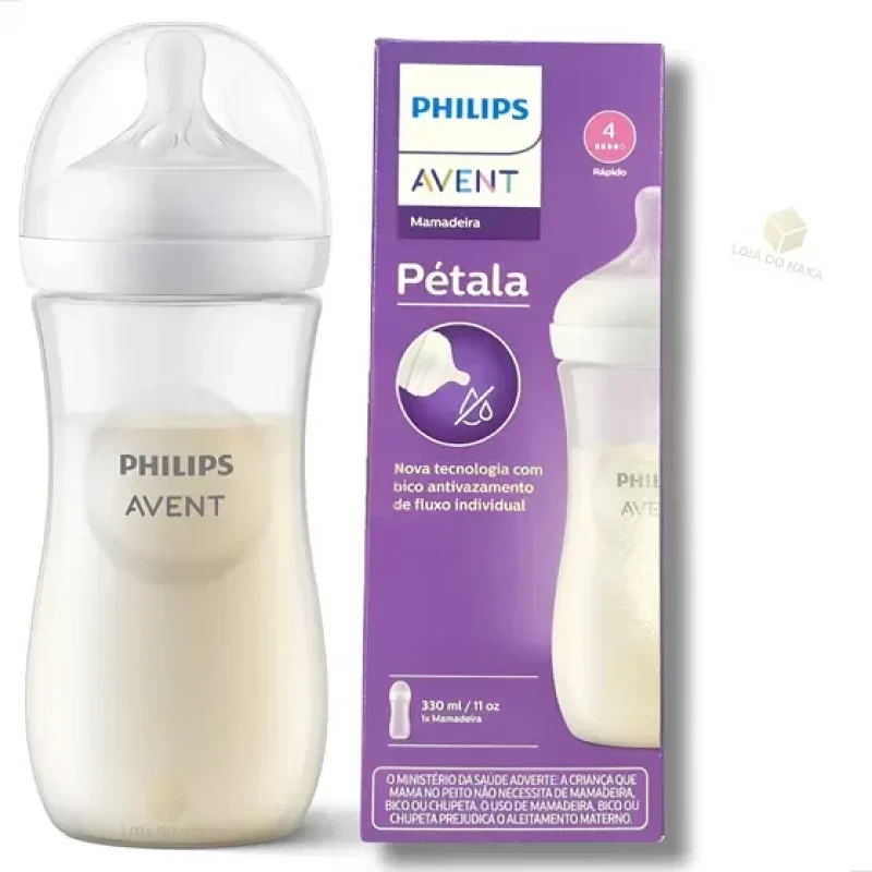 Mamadeira Avent Pétala 3.0 330ml - Bico N°4 Fluxo Rápido