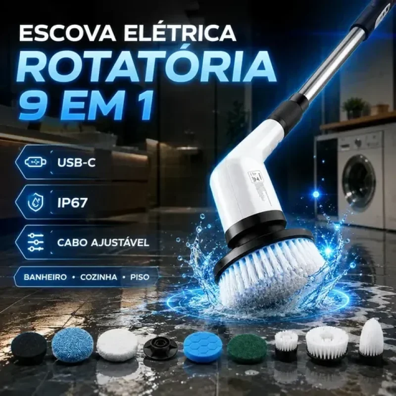 Mop Esfregão 9 Em 1 Branco De Alta Absorção Para Limpeza Doméstica Eficiente