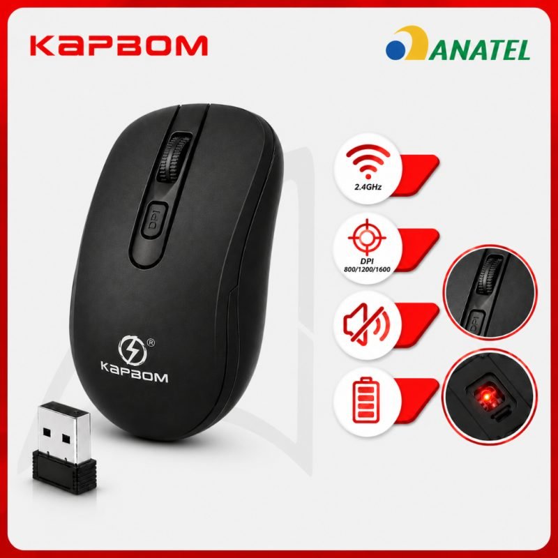 Mouse Sem Fio Wireless Bluetooth Ergonômico Original Kapbom
