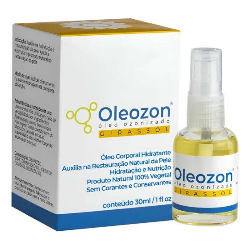 Óleo De Ozônio Girassol Ozonizado 30ml Super Concentrado Sem Fragrância