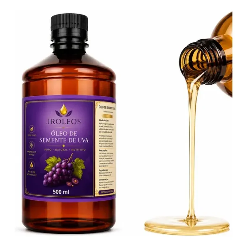 Óleo De Semente De Uva 100% Puro 500ml