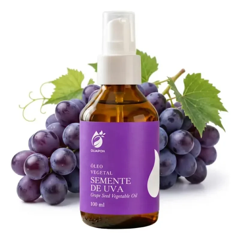 Óleo Semente De Uva Vegetal 100ml Puro Vidro Ambar Oliapon