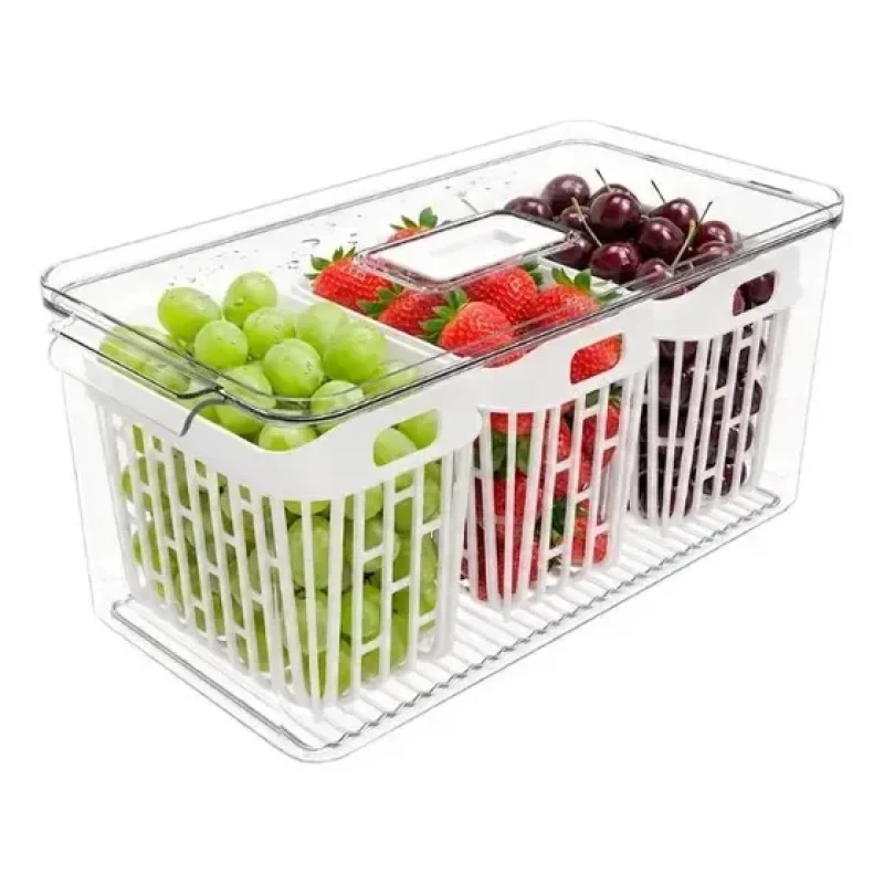Organizador Com 3 Cestos 6l Cor Cristal Dry Coza