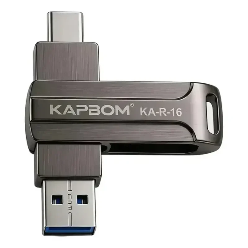 Pen Drive 2 Em 1 Dual Drive 16gb Usb-a + Usb-c 3.0 Rápido Preto