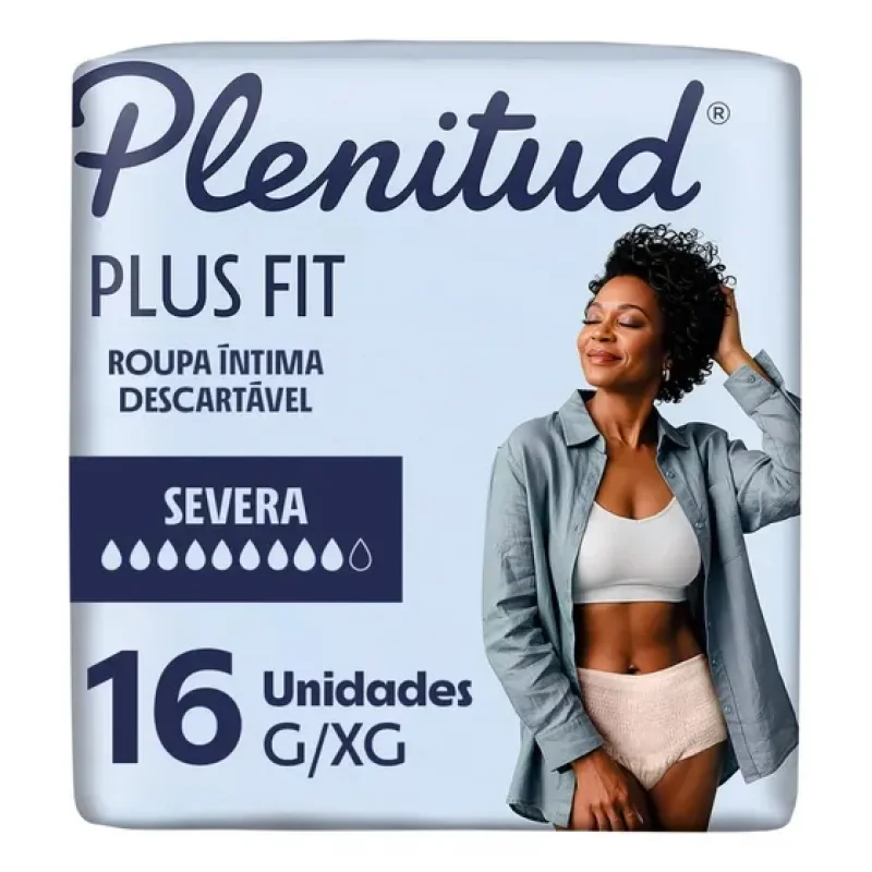 Plenitud Plus Fit Roupa Íntima para Mulheres Livre de Vazamentos G/XG - 16un