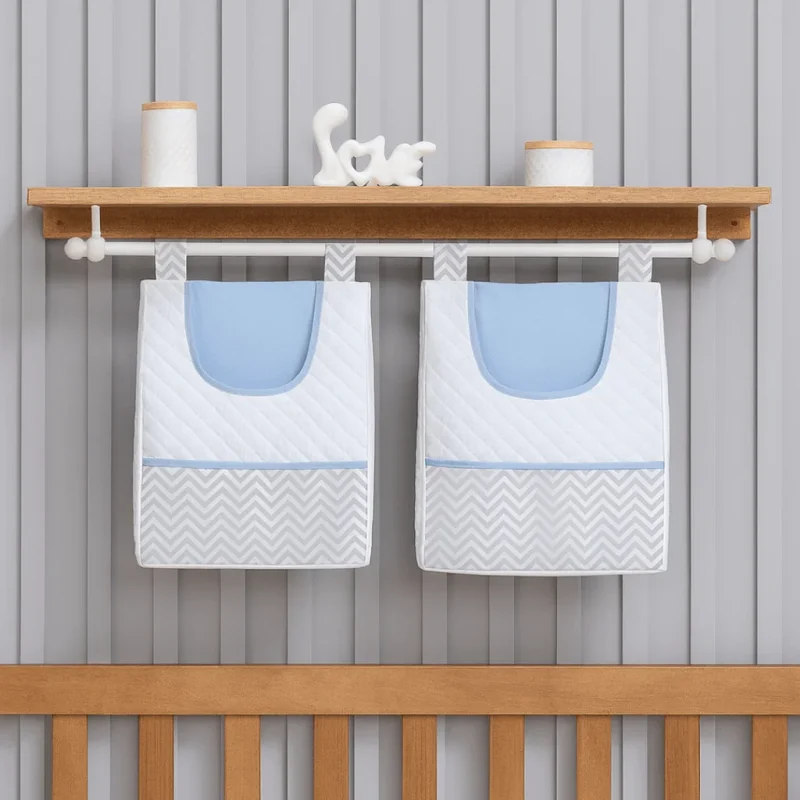Porta Fralda Para Varão Organizador De Bebê Quarto Infantil Com Laço Decoração Enxoval Mat...