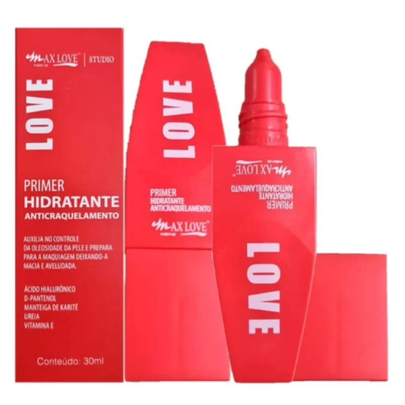 Primer Hidratante Facial Max Love Anticraquelamento 30ml Preparador de Pele Pré Make Prolo...